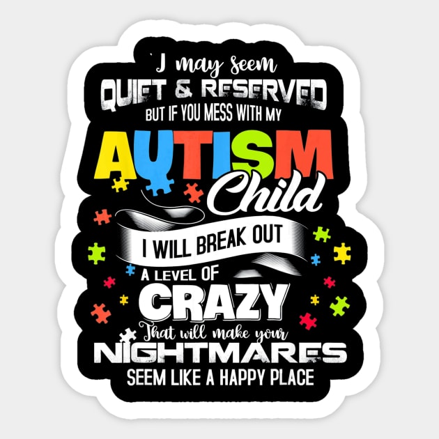 Autism Mom Shirt Gifts Autism Awareness Puzzle Pieces Sticker by mlleradrian